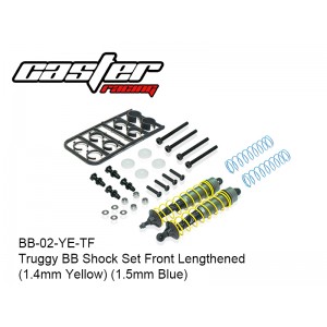 BB-02-YE-TF  Truggy BB Shock Set Front Lengthened (1.4mm Yellow) (1.5mm Blue)