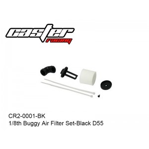 CR2-0001-BK  1/8th Buggy Air Filter Set-Black D55