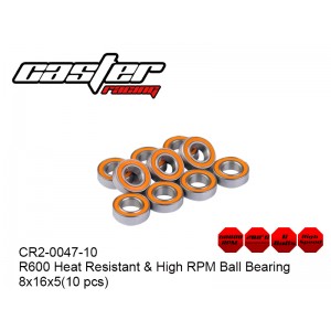 CR2-0047-10  R600 Heat Resistant & High RPM Ball Bearing 8x16x5(10 pcs)