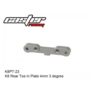 K8PT-23  K8 Rear Toe in Plate 4mm 3 degree