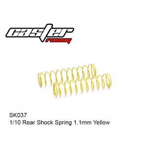 SK037  1/10 Rear Shock Spring 1.1mm Yellow