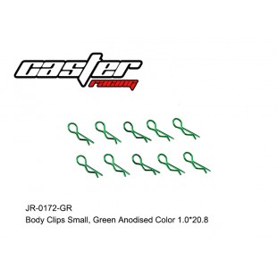 JR-0172-GR Body Clips Small,Green Anodised Color
