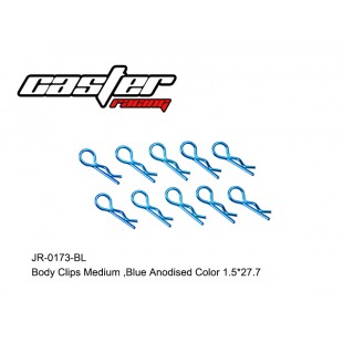 JR-0173-BL  Body Clips Medium,Blue Anodised Color