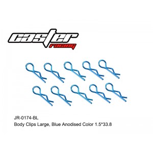 JR-0174-BL Body Clips Large,Blue Anodised Color 1.5*33.8