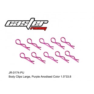 JR-0174-PU Body Clips Large,Purple Anodised Color