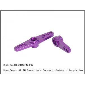 JR-0107FU-PU  Al T6 Servo Horn Convert -Futaba - Purple,New