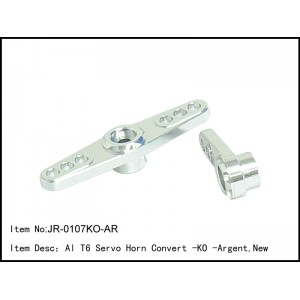 JR-0107KO-AR  Al T6 Servo Horn Convert -KO - Argent,New