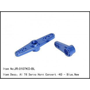 JR-0107KO-BL  Al T6 Servo Horn Convert -KO - Blue,New