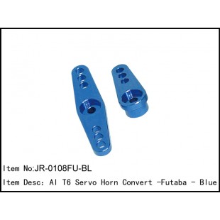JR-0108FU-BL   Al T6 Servo Horn Convert -Futaba - Blue