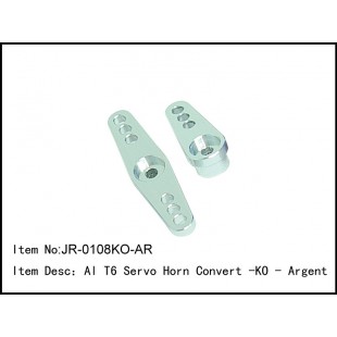 JR-0108KO-AR  Al T6 Servo Horn Convert -KO - Argent