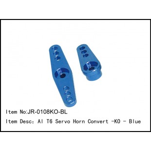 JR-0108KO-BL   Al T6 Servo Horn Convert -KO - Blue