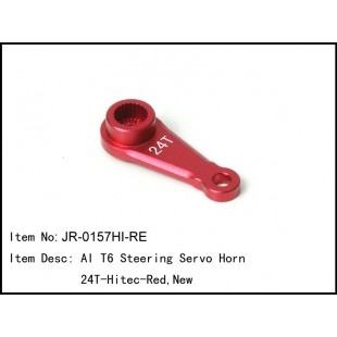 JR-0157HI-RE  AI T6 Steering Servo Horn 24T -Futaba - Red,New