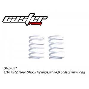 SRZ-031  Rear Shock Springs,white,6 coils,25mm long