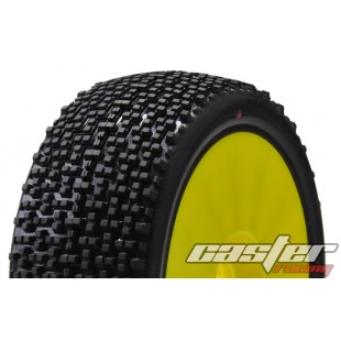 CR5-003-A24PY  1/8 Buggy Racing Tires XX Soft-A24 Pre-glued with Yellow Wheels