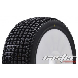 CR5-004-P35PW  1/8 Buggy Racing Tires Medium-P35 Pre-glued with White Wheels