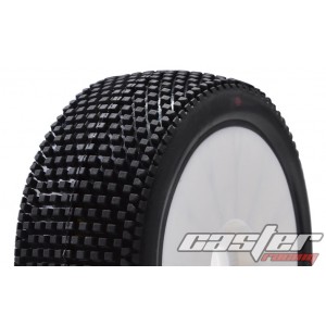 CR5-005-P24PW   1/8 Buggy Racing Tires XX Soft-P24 Pre-glued with White Wheels