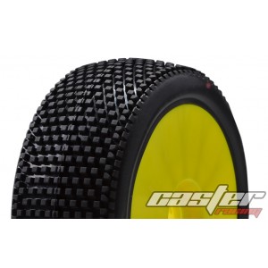 CR5-005-P24PY  1/8 Buggy Racing Tires XX Soft-P24 Pre-glued with Yellow Wheels