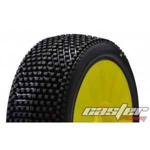 CR5-005-P35PY  1/8 Buggy Racing Tires Medium-P35 Pre-glued with Yellow Wheels