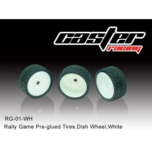 RG-01-WH  Rally Game Pre-glued Tires,Dish Wheel,White