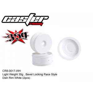 CR8-0017-WH  Light Weight 35g,Bevel Locking Race Style Dish Rim White(2pcs)