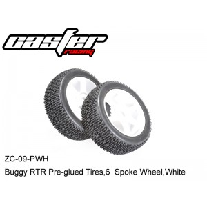 ZC-09-PWH  Buggy RTR Pre-glued Tires,6  Spoke Wheel,White