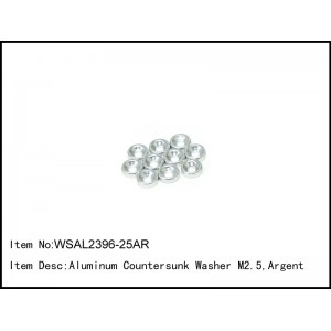 WSAL2396-25AR   Aluminum Countersunk Washer M2.5,Argent,10 pcs