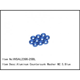 WSAL2396-25BL  Aluminum Countersunk Washer M2.5,Blue,10 pcs