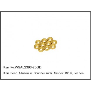 WSAL2396-25GD   Aluminum Countersunk Washer M2.5,Golden,10 pcs