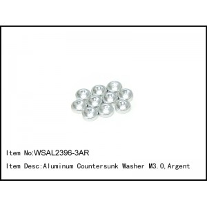 WSAL2396-2AR   Aluminum Countersunk Washer M2.0,Argent,10 pcs