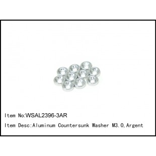 WSAL2396-2AR   Aluminum Countersunk Washer M2.0,Argent,10 pcs