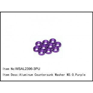 WSAL2396-3PU    Aluminum Countersunk Washer M3.0,Purple,10 pcs