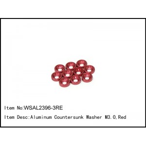WSAL2396-3RE  Aluminum Countersunk Washer M3.0,Red,10 pcs