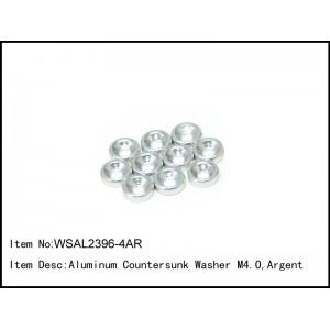 WSAL2396-4AR   Aluminum Countersunk Washer M4.0,Argent,10 pcs