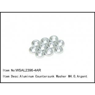 WSAL2396-4AR   Aluminum Countersunk Washer M4.0,Argent,10 pcs