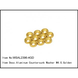 WSAL2396-4GD  Aluminum Countersunk Washer M4.0,Golden,10 pcs