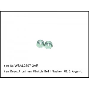 WSAL2397-3AR   Aluminum Clutch Bell Washer M3.0,Argent,2 pcs