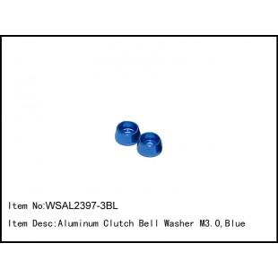WSAL2397-3BL  Aluminum Clutch Bell Washer M3.0,Blue,2 pcs