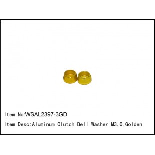 WSAL2397-3GD  Aluminum Clutch Bell Washer M3.0,Golden,2 pcs