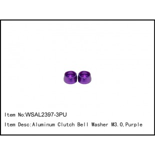 WSAL2397-3PU  Aluminum Clutch Bell Washer M3.0,Purple,2 pcs